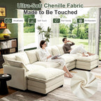 146" Cloud Couch Sectional, U Shaped Modular Sectional Sofa, 4-Seat Deep Seat - Image 5