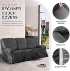 ANARACHON Leather Look Recliner Couch Cover, 8-Pieces Stretch Recliner Sofa - Image 5