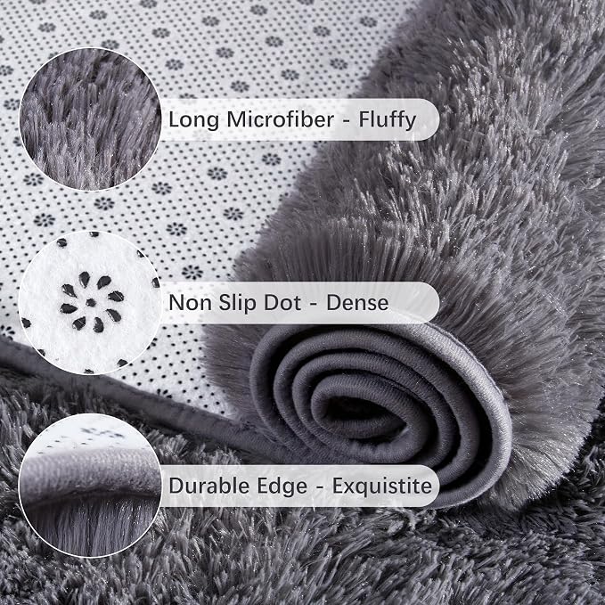 Chicrug Soft Runner Rugs for Bedroom Living Room Plush Fluffy Rug 2x10 | Shag - Image 6