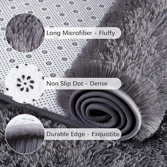 Chicrug Soft Runner Rugs for Bedroom Living Room Plush Fluffy Rug 2x4 | Shag - Image 6