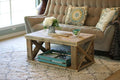 Doug and Cristy Designs Natural Wooden X Leg Coffee Table by DougandCristyDesigns