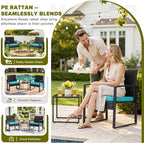 Flamaker Patio Set Outdoor Wicker Furniture, Modern Bistro Set - Image 3