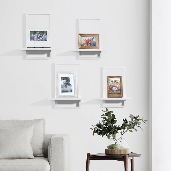 PHOENANCEE Square Wall Shelf, Framed Floating Shelves Set of 2, Decorative - Image 5