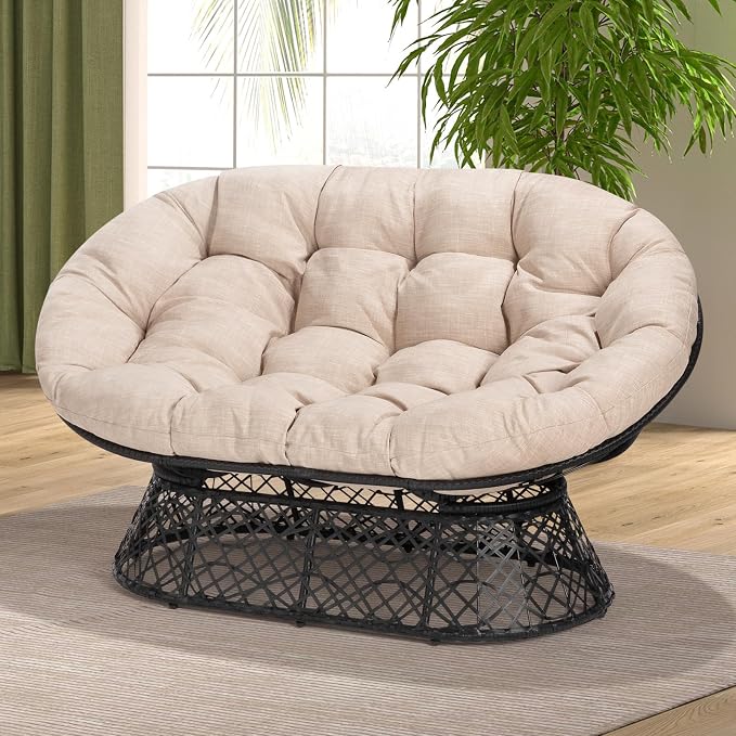 Bme Double Papasan Chair, 600lbs Capacity, Ergonomic Design, Soft Thick Cushion by Bme