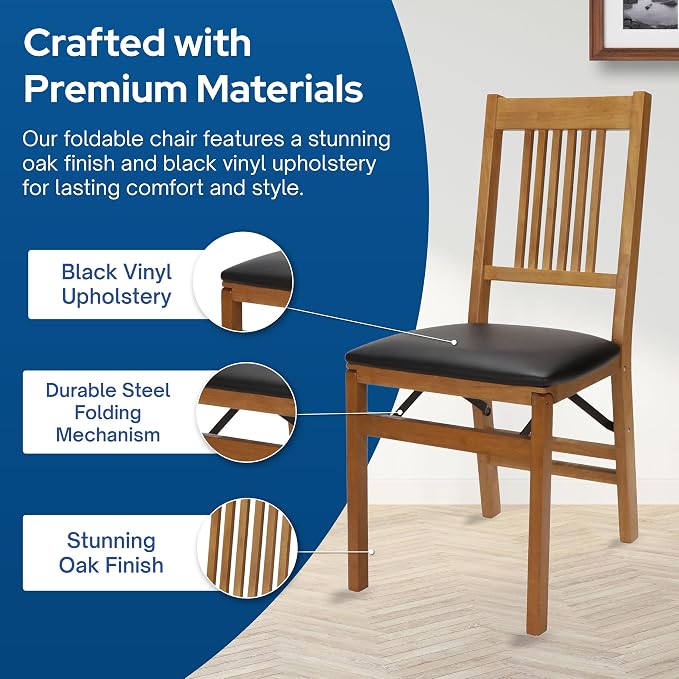 MECO Stakmore True Mission Wooden Folding Chairs - Image 3