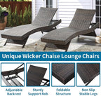 Outdoor Chaise Lounge Chairs + Coffee Table Set of 3 - Image 3