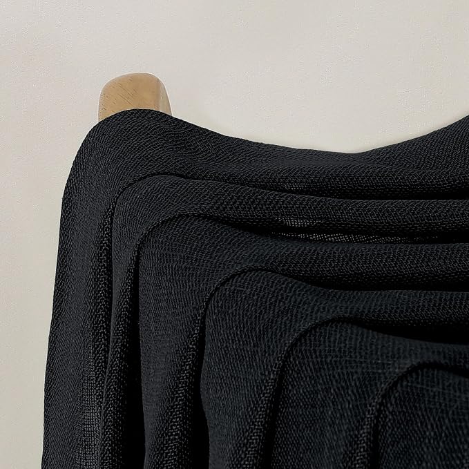 Chyhomenyc Black Semi Sheer Curtains 72 Inch Length 2 Panels Set, Light - Image 9
