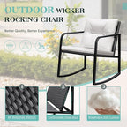 Greesum 3 Pieces Rocking Wicker Bistro Set, Patio Outdoor Furniture - Image 6