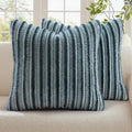 decorUhome Fall Faux Fur Throw Pillow Covers 20x20 Set of 2 Blue Grey | by decorUhome