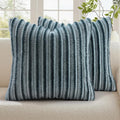 decorUhome Fall Faux Fur Throw Pillow Covers 18x18 Set of 2 Blue Grey | by decorUhome
