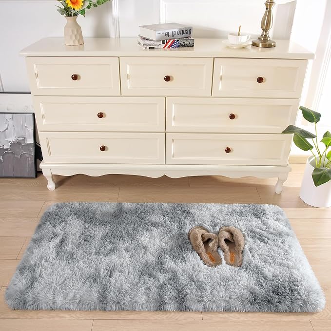 Chicrug Soft Runner Rugs for Bedroom Living Room Plush Fluffy Rug 2x4 | Shag - Image 4