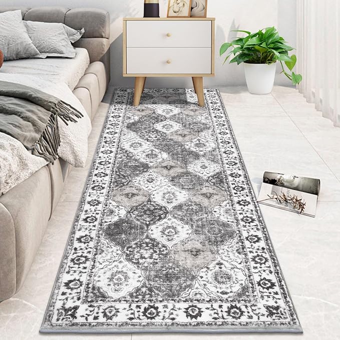HEBE Hallway Runner Rug 2'x6', Washable Non Slip Kitchen Rug Runner | Soft Boho - Image 6