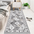 HEBE Hallway Runner Rug 2'x6', Washable Non Slip Kitchen Rug Runner | Soft Boho - Image 6