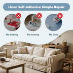 BESEZX Linen Fabric Repair Patch，3 PCS 9 * 11 Inch Self-Adhesive Couch Fabric - Image 4