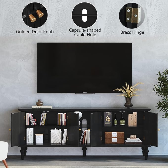 3More 67" Mid Century Modern TV Stand - Image 4