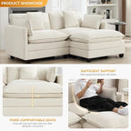 76'' Cloud Deep Seat Loveseat, Upholstered Chenille Modular 2-Seats Sectional - Image 3