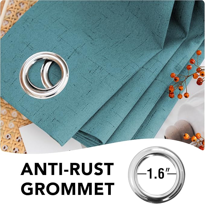 H.VERSAILTEX Linen Blackout Curtains 72 Inches Long 100% Absolutely Blackout - Image 6