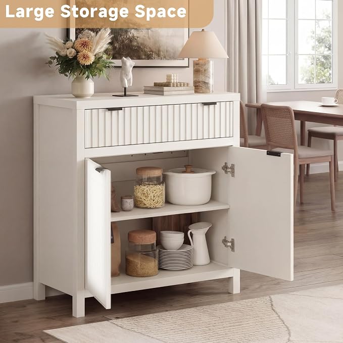 Fatmok 34" Fluted Buffet Sideboard - Image 2