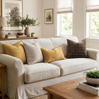 MIULEE Decorative Couch Throw Pillow Covers 16x16 Inch Gold 2 Pack | Mustard - Image 5