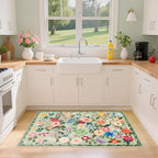 PLHXFR 2x3 Small Entryway Rug: Floral Washable Indoor Soft Carpet Green | - Image 4