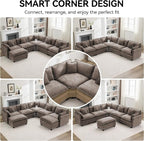 113'' V Shaped Cloud Sectional Sofa, Oversized Deep Seat Couches - Image 8