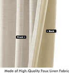 MIULEE 100% Blackout Linen Curtains 42 x 84 Inch Linen Beige 2 Panels | Thermal - Image 6