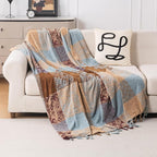 Boho Chenille Throw Blanket, Bohemian Jacquard Tassels Cover - Image 3