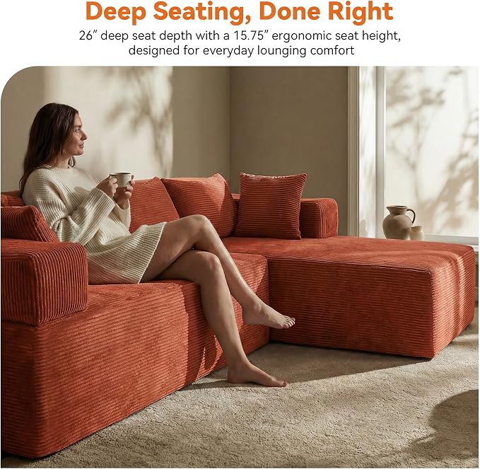MONVANE 106" Cloud Sectional Couch - Image 5