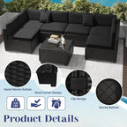 KIGOTY 14-Piece Patio Furniture Set, All-Weather PE Rattan Outdoor Sectional - Image 3