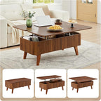 3 in 1 Lift Top Coffee Table, Fluted Convertible Coffee Tables Converts to - Image 3