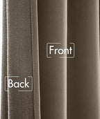 MIULEE Taupe Velvet Curtains 52x90 inches Luxury Blackout Curtains | Thermal - Image 6