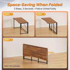 Huuger Folding Desk for Small Spaces, 47.2 Inch Foldable Computer Table - Image 7