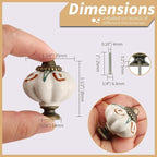 Ivory Pumpkin Knobs 12 Pack Ceramic Cabinet Knobs Vintage Drawer Pulls - Image 4