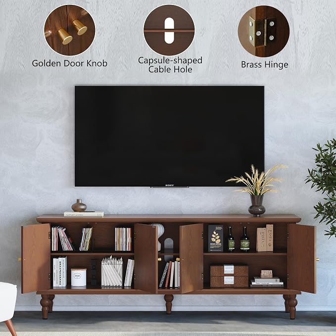 3More 67" Mid Century Modern TV Stand - Image 4