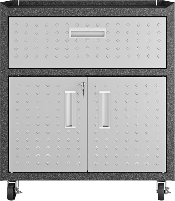 Manhattan Comfort Fortress Textured Metal 31.5" Garage Mobile Cabinet - Image 9