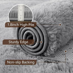 2x3 Grey Fluffy Soft Area Rug Non-Slip - Image 6