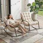 RADIATA 2pcs Rocking Lounge Chair, Indoor Outdoor Reclining Lounger - Image 4