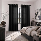 YoungsTex Linen Black Curtains 84 Inch Length 2 Panels - Image 4