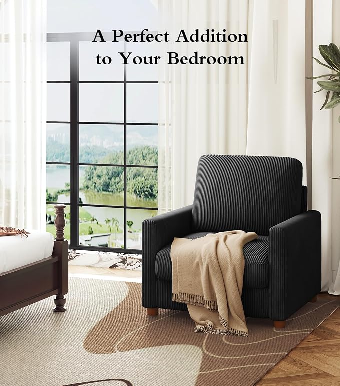 Kidirect 35.5in Corduroy Couch Accent Chair, Tool-Free Setup Living Room Sofa - Image 8