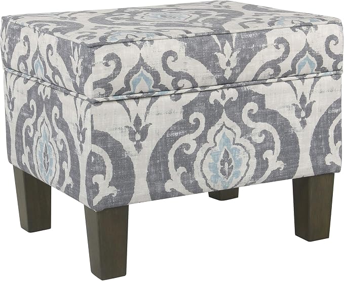Homepop Home Decor |K7646-A750 | Upholstered Modern Rectangular Storage Ottoman by HomePop