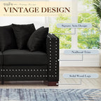 60.5"W Loveseat Sofa, Velvet Mid Century Modern Couch - Image 4