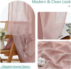 Chyhomenyc Rose Pink Semi Sheer Curtains 36 Inch Length, Light Filtering Faux - Image 8