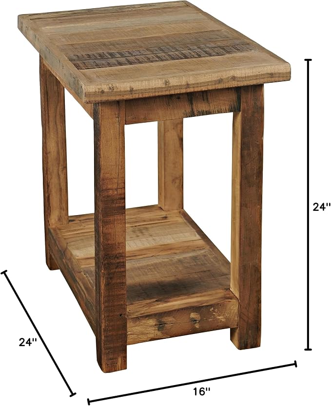 Jofran Reclaimed Acacia Wood Chairside End Table - Image 3