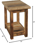 Jofran Reclaimed Acacia Wood Chairside End Table - Image 3