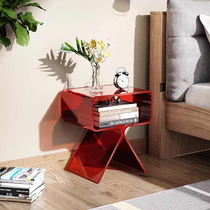 Acrylic Nightstand Side Table Modern Design Clear Home Decor Display End Table - Image 7