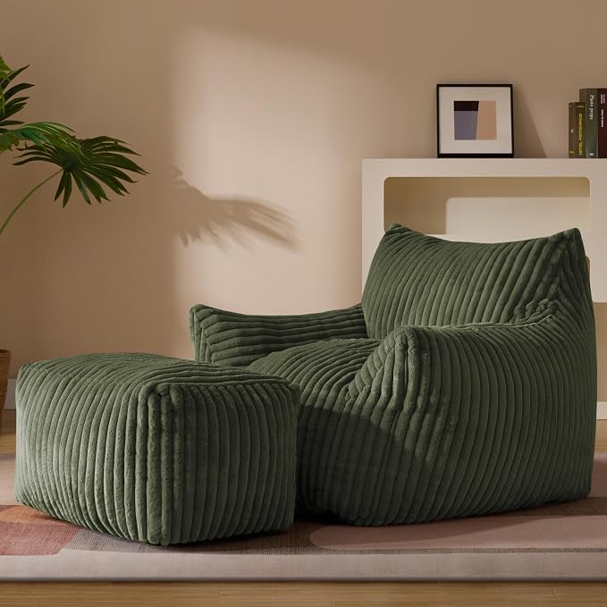 Gericco Oversized Bean Bag Chaise Lounge Chair Indoor by Gericco