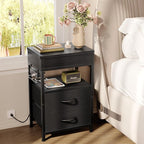 Lazzanto Nightstand Hidden Drawer Charging Table - Image 8