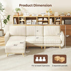 Vesgantti 97" Modular Sectional Sofa Beige, L-Shaped Couch - Image 2