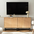 EYYTHUNG Fluted Storage Cabinets Set of 3, Sideboard Buffet Cabinets - Image 2