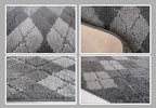 Custom Length Hallway Runner Rug, Slip Resistant, Squares Anthracite, 26 Inch X - Image 5